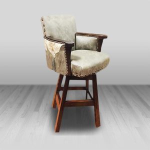 cowhide western furniture Square Bonanza Swivel Barstool