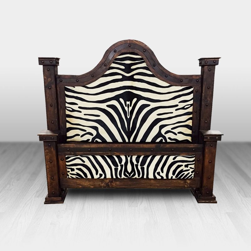 cowhide western furniture Laguna Zebra Western Bed