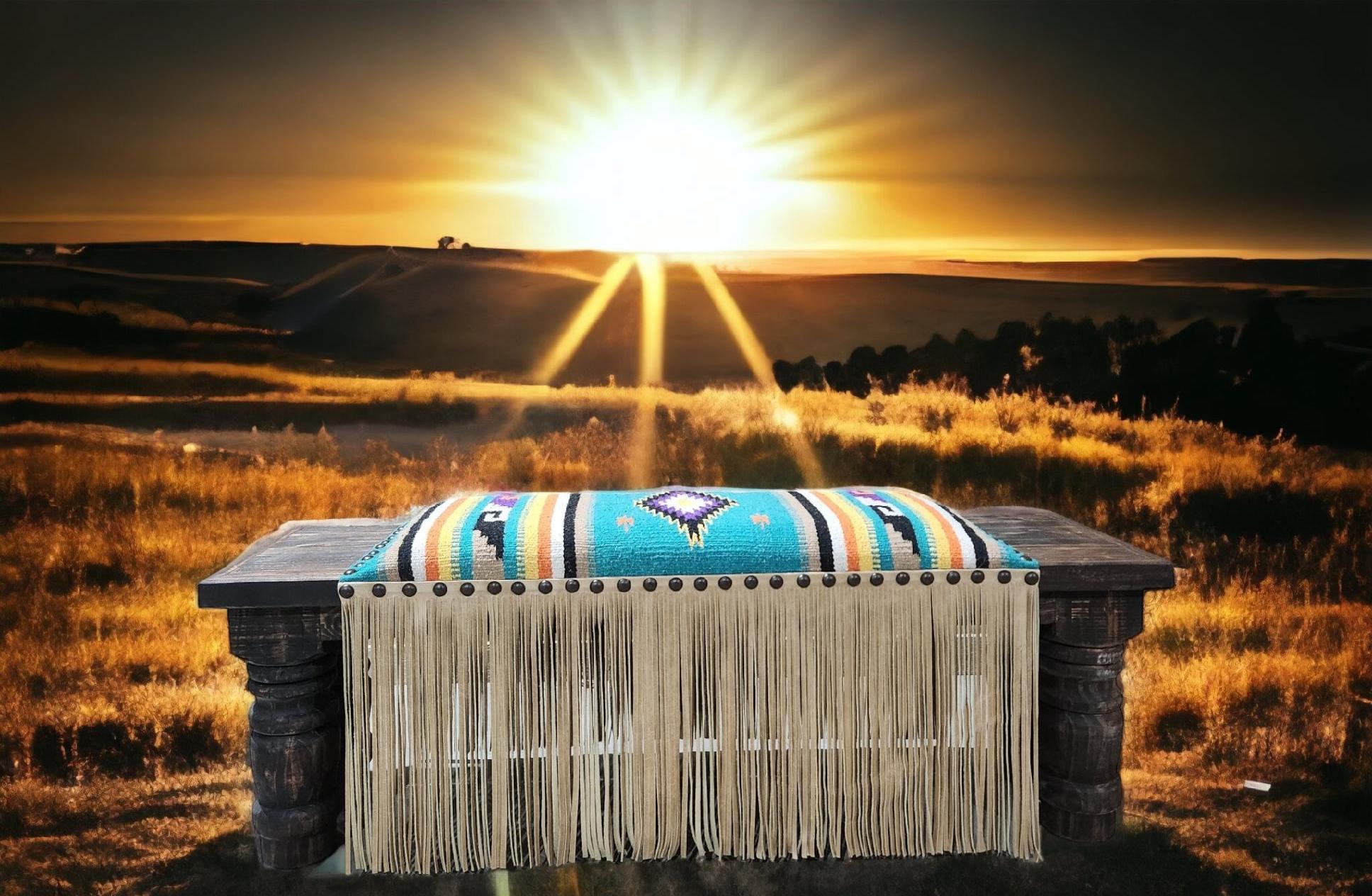 Waco small bench.aztec - Ranch & Co Interiors
