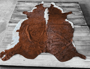 Premium Cowhide #1 - Brown-Red with White Cowhide