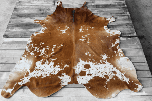 Premium Cowhide #15 - Medium Brown and White Cowhide