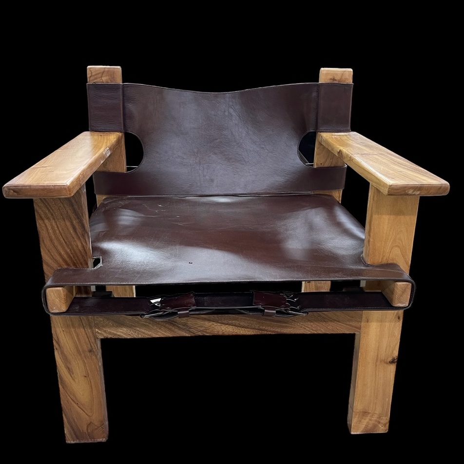The Albuquerque Chair (Espanol Ramon)- Stacy Hoble's Chair - Ranch & Co Interiors leather-wood-rustic-chair