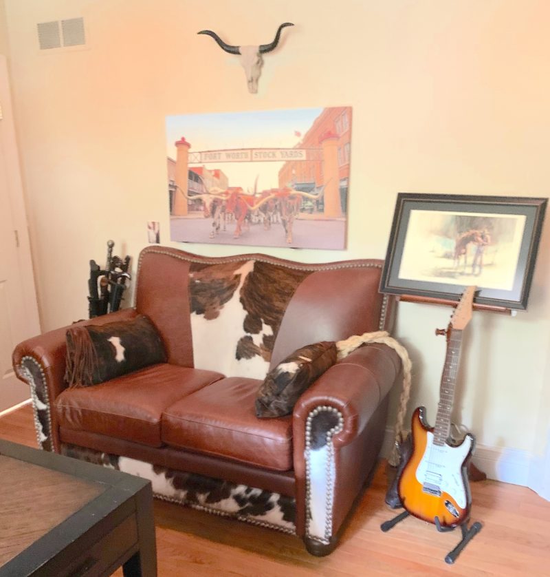 San Angelo Loveseatmusic room - Ranch & Co Interiors