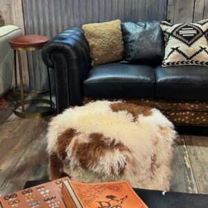 The Pouf Tibetan Lamb Ottoman / Side Table