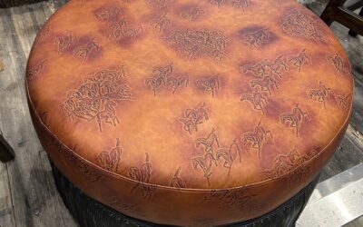 The Dodge City Running Horse Ottoman With Fringe