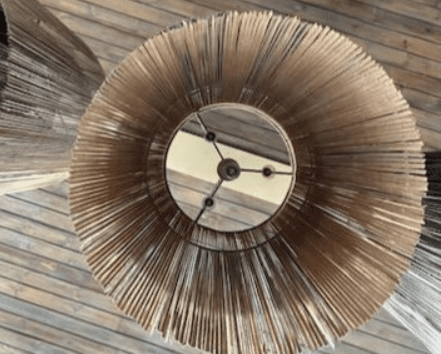 Inside of fringe chandelier