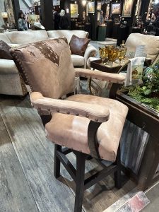 The Arcadia Barstools with Cowhide Yokeb - Ranch & Co Interiors