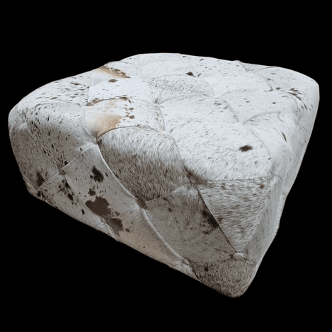 The Palmetto Spotted Cowhide Tufted Ottoman - Ranch & Co Interiors