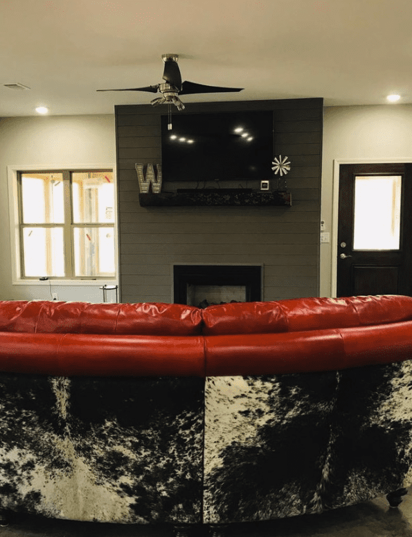 Santa Fe Curved SofaBackRed - Ranch & Co Interiors