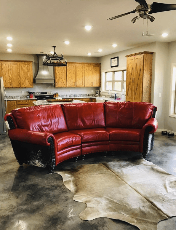 Santa Fe Curved SofaRed - Ranch & Co Interiors