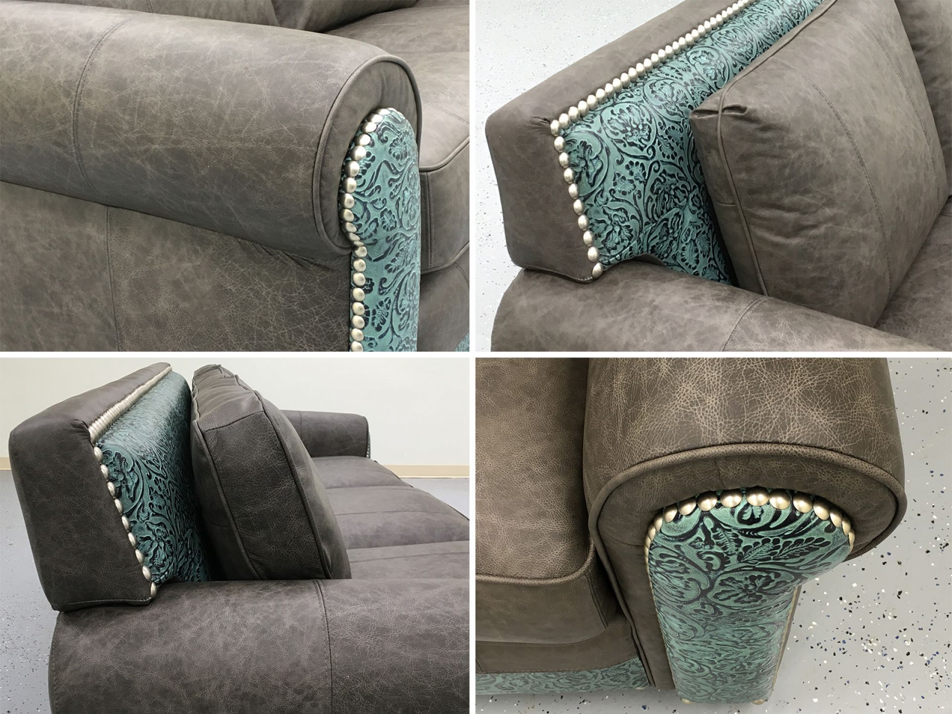 McAlister sofa custom nail heads - Ranch & Co Interiors