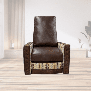 The Cody Swivel Glider Recliner with Embossed Leather & Tall Back