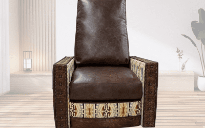 The Cody Swivel Glider Recliner with Embossed Leather & Tall Back
