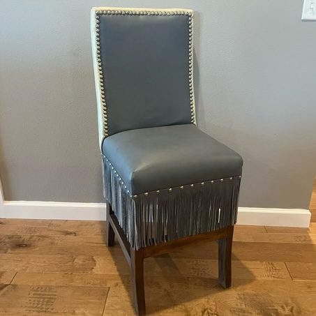Wharton Barstoolfringeleathergray - Ranch & Co Interiors